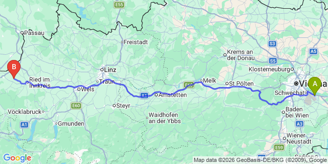 Map: Vienna Airport (VIE) to Gurten