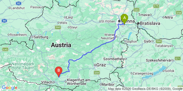 Map: Vienna Airport (VIE) to Himmelberg