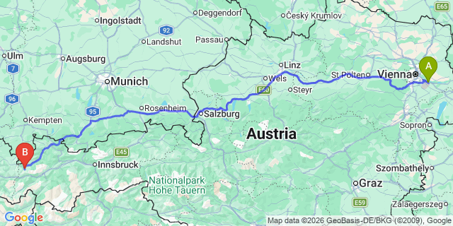 Map: Vienna Airport (VIE) to Kaisers