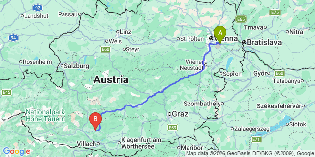 Map: Vienna Airport (VIE) to Karntnerhof