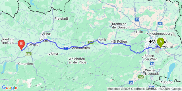 Map: Vienna Airport (VIE) to Lambach
