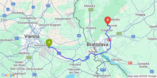 Map: Vienna Airport (VIE) to Limbach