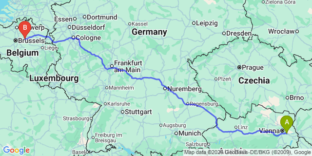 Map: Vienna Airport (VIE) to Linden