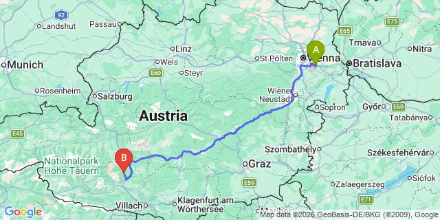 Map: Vienna Airport (VIE) to malta austria