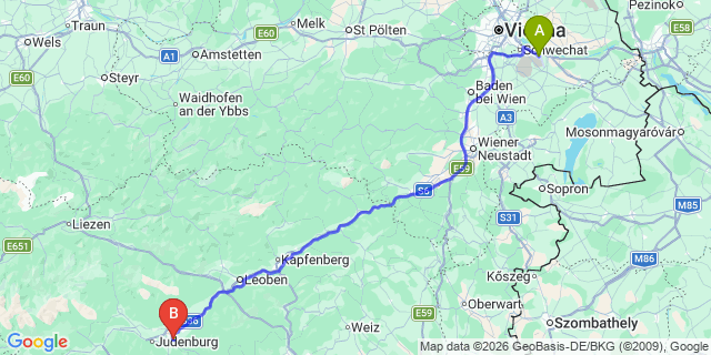 Map: Vienna Airport (VIE) to Möbersdorf