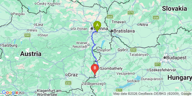 Map: Vienna Airport (VIE) to Moschendorf
