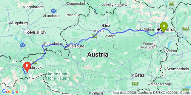 Map: Vienna Airport (VIE) to Navis