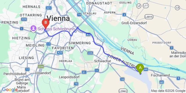 Map: Vienna Airport (VIE) to Oliver Like Home