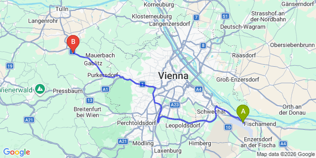 Map: Vienna Airport (VIE) to Riederberg