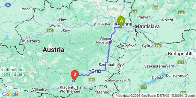 Map: Vienna Airport (VIE) to Rieding