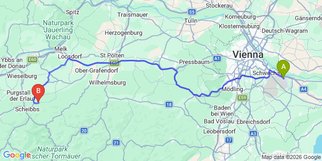 Map: Vienna Airport (VIE) to Sankt Georgen an der Leys