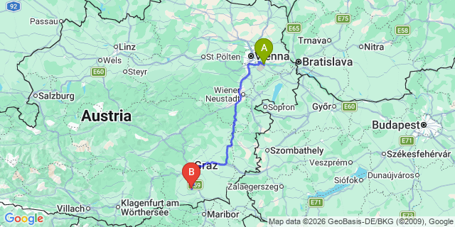 Map: Vienna Airport (VIE) to Sankt Nikolai im Sausal