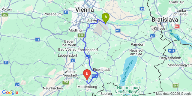 Map: Vienna Airport (VIE) to Sigless