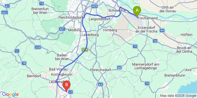 Map: Vienna Airport (VIE) to Sollenau