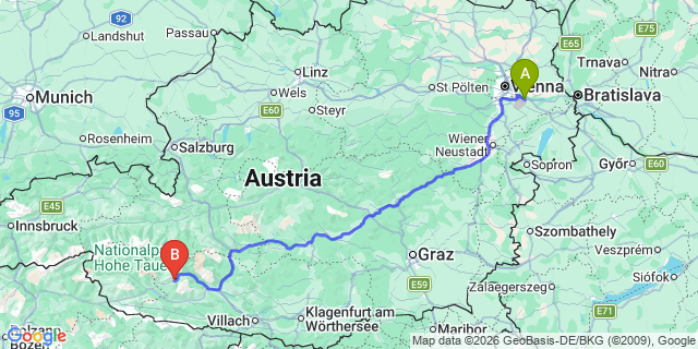 Map: Vienna Airport (VIE) to Stall