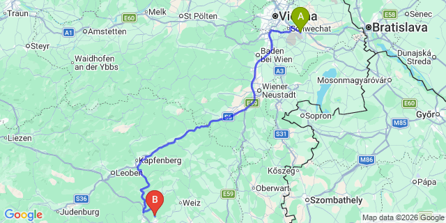 Map: Vienna Airport (VIE) to Stattegg