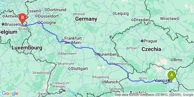Map: Vienna Airport (VIE) to Stein