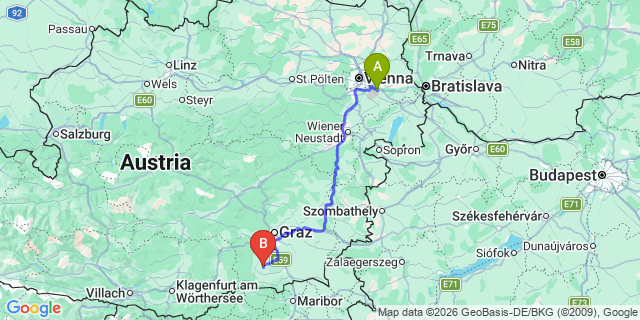 Map: Vienna Airport (VIE) to Unterbergla