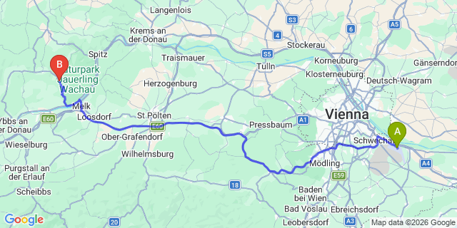 Map: Vienna Airport (VIE) to Weiten
