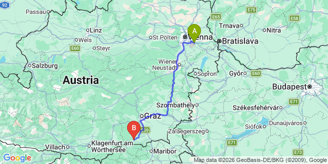 Map: Vienna Airport (VIE) to Wies
