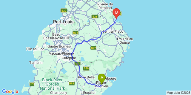 Map: Mauritius Airport (MRU) to Prince Maurice Hotel