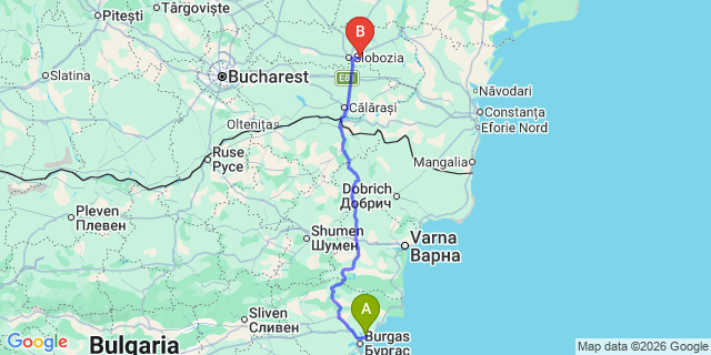 Map: Burgas Airport (BOJ) to Burgas