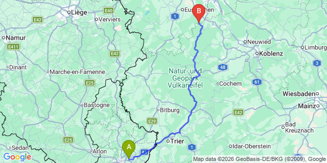 Map: Luxembourg Airport (LUX) to cancelled