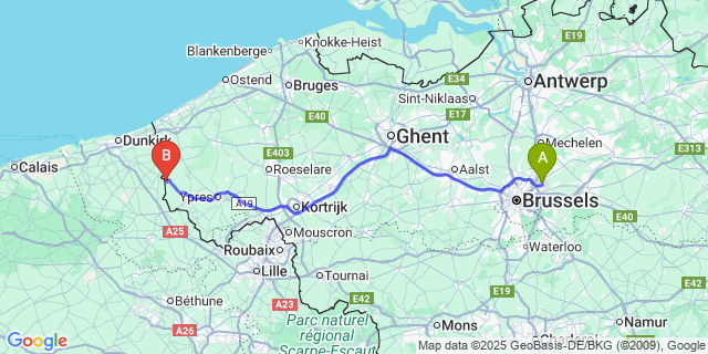 Map: Brussels Zaventem Airport (BRU) to Haringe
