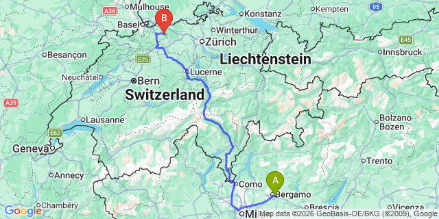 Map: Milan Bergamo Airport (BGY) to Alagna Valsesia