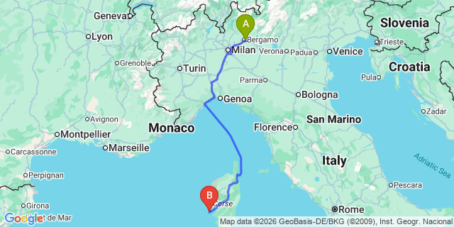 Map: Milan Bergamo Airport (BGY) to Alessandria