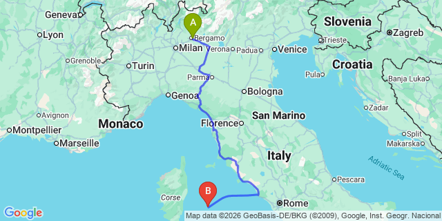 Map: Milan Bergamo Airport (BGY) to Brescia