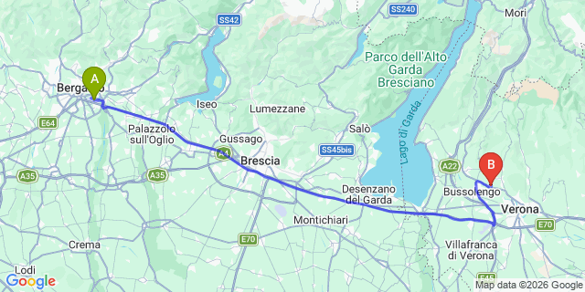 Map: Milan Bergamo Airport (BGY) to Corrubbio