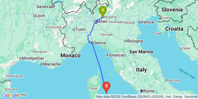 Map: Milan Bergamo Airport (BGY) to Cremona