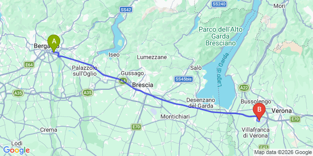 Map: Milan Bergamo Airport (BGY) to Folgarida
