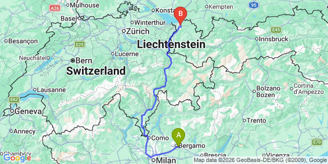 Map: Milan Bergamo Airport (BGY) to Foppolo