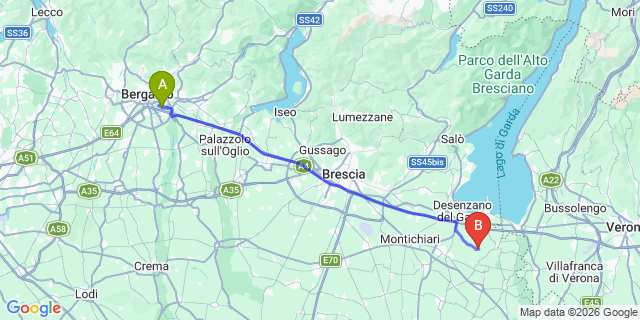 Map: Milan Bergamo Airport (BGY) to Passo Tonale