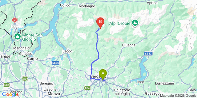 Map: Milan Bergamo Airport (BGY) to Piazzatorre