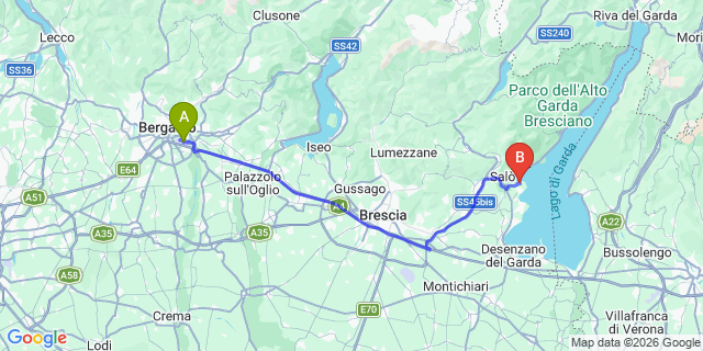 Map: Milan Bergamo Airport (BGY) to Portese