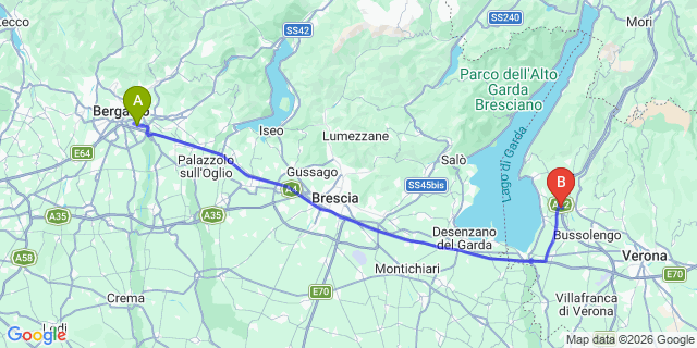 Map: Milan Bergamo Airport (BGY) to Pozzoi