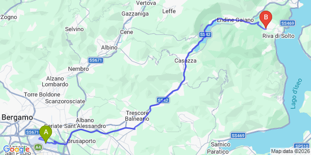 Map: Milan Bergamo Airport (BGY) to Solto Collina