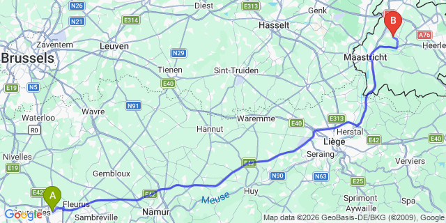 Map: Charleroi Airport Brussels South (CRL) to Longlaville
