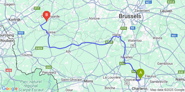 Map: Charleroi Airport Brussels South (CRL) to Melden