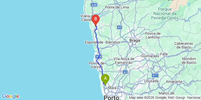 Map: Porto Airport (OPO) to Neiva