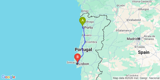 Map: Porto Airport (OPO) to Portela
